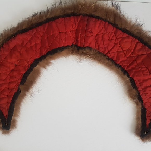 Brown Raccoon Fur Scarf, Vintage Raccoon Fur Collar - Picture 7 of 13